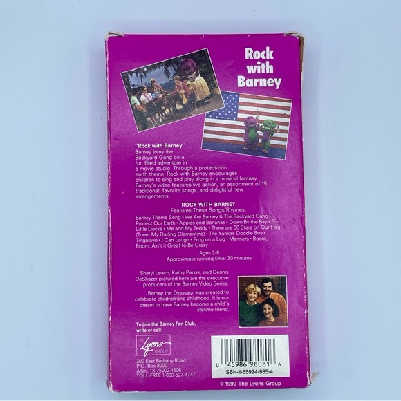 Barney Rock With Barney VHS Video VCR Tape 1991 Lyons Sing Along Rare Vintage - Picture 2 of 4